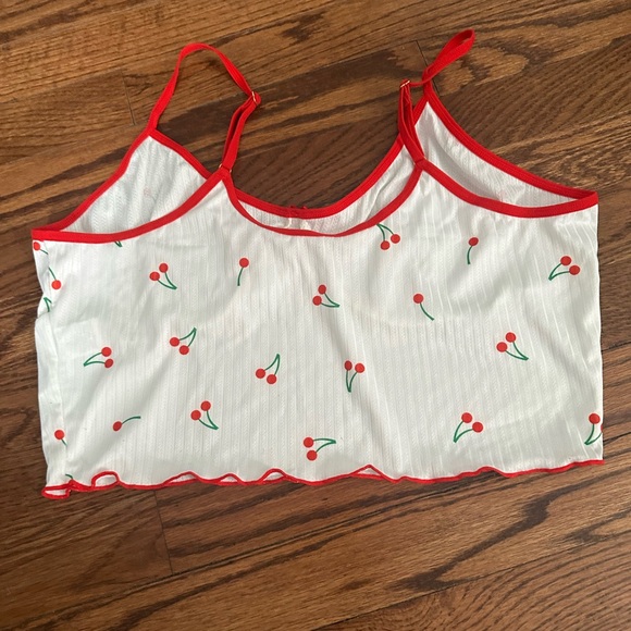 Cherry Print White and Red Sleepwear Set - Picture 5 of 5